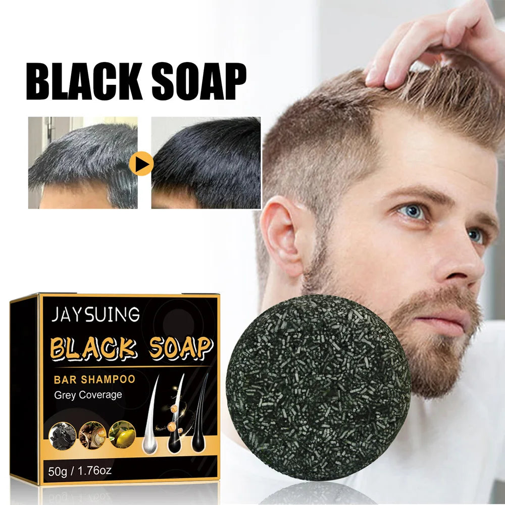 Hair Shampoo Soap Polygonum Multiflorum Black Soap White Hair Repair Soap Hair Care Set Nourishing Anti Dandruff Hair Dye Soap - BlissFully