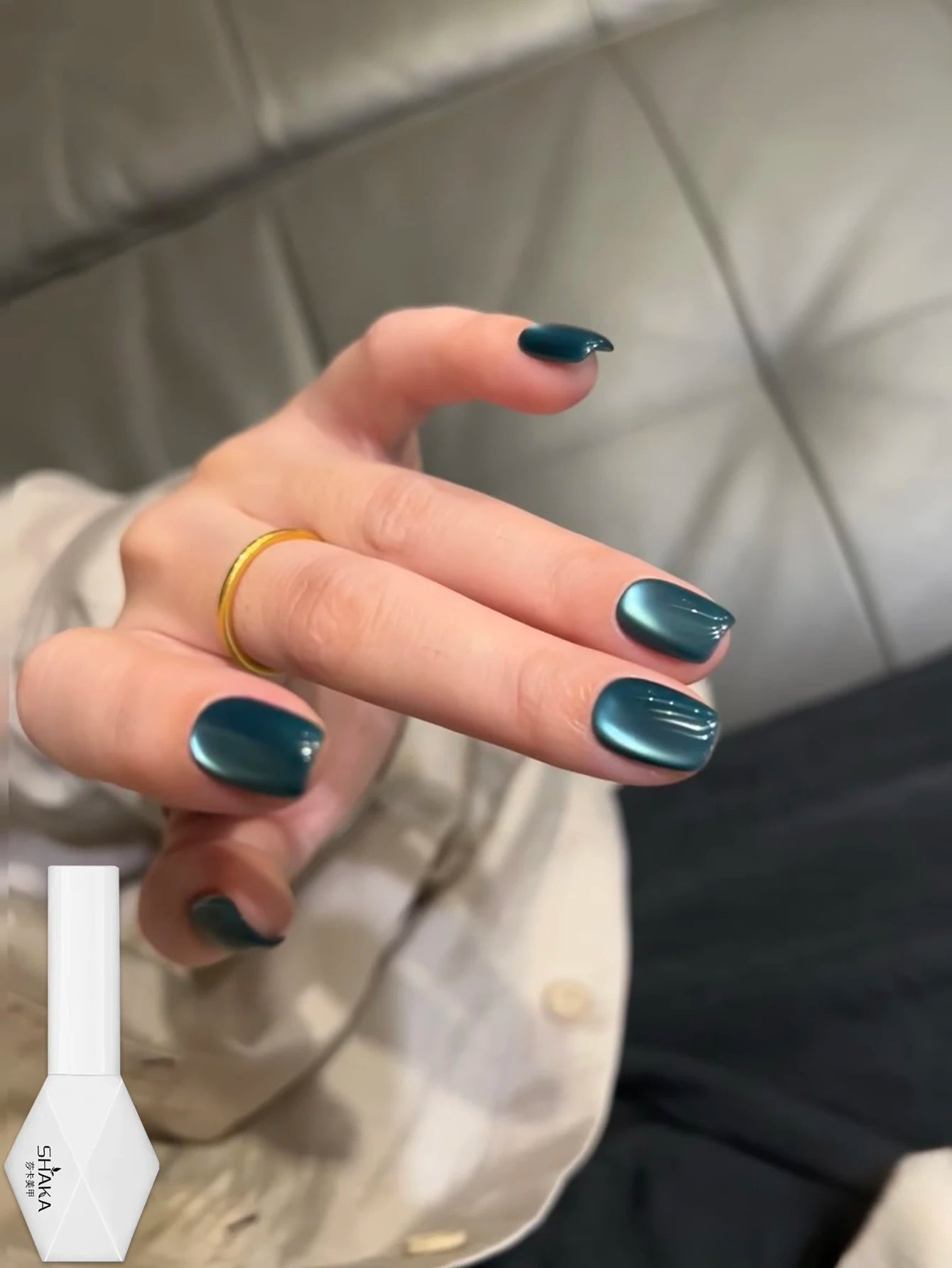 WS Black Glass Cat Magnetic Gel Nail Polish Punk Style Nail Art Manicure Varnis Semi Permanent Gel for Winter Nail Supplies