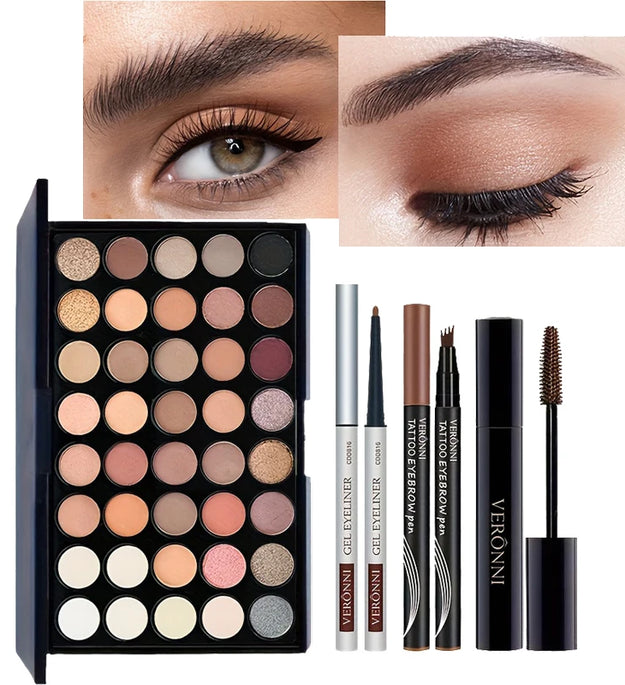 Eye Set with 40 Eyeshadows, Mascara, Eyeliner, And Eyebrow Pencil, Perfect for Mother'S Day Gifts,Christmas & Birthday Gift