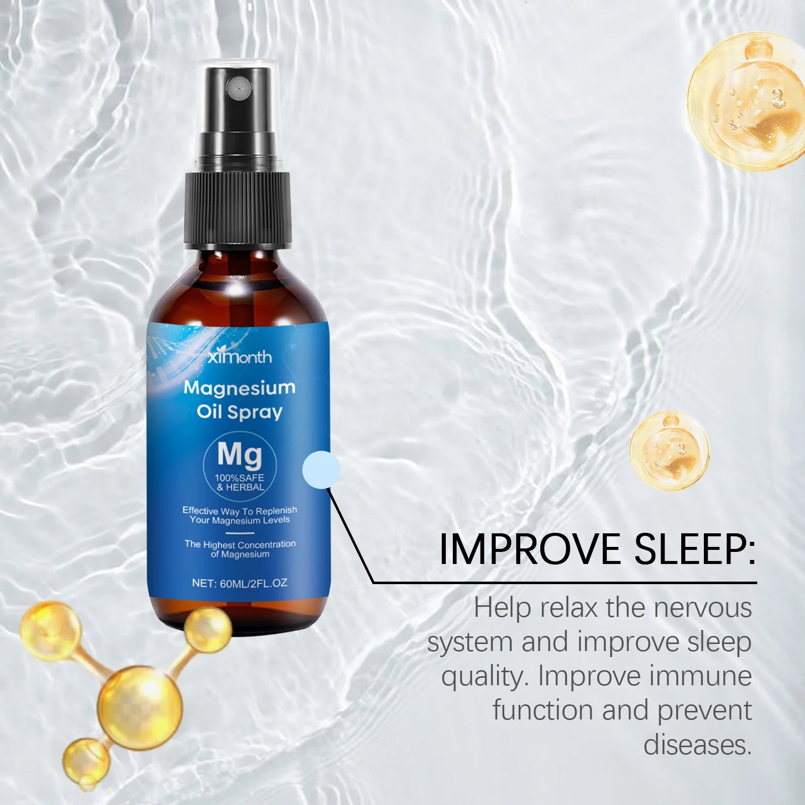 Essential Oil Magnesium Spray Relieves Muscle Body Pain Smoothes Softens Skin Magnesium Oil Spray Relaxation Better Sleep Care - BlissFully