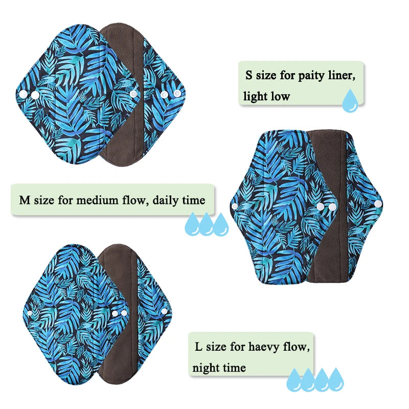 Washable Menstrual Pad Panty Liner Reusable Cloth Sanitary pad Hygienic and Soft Washable Charcoal Menstrual Dropshipping