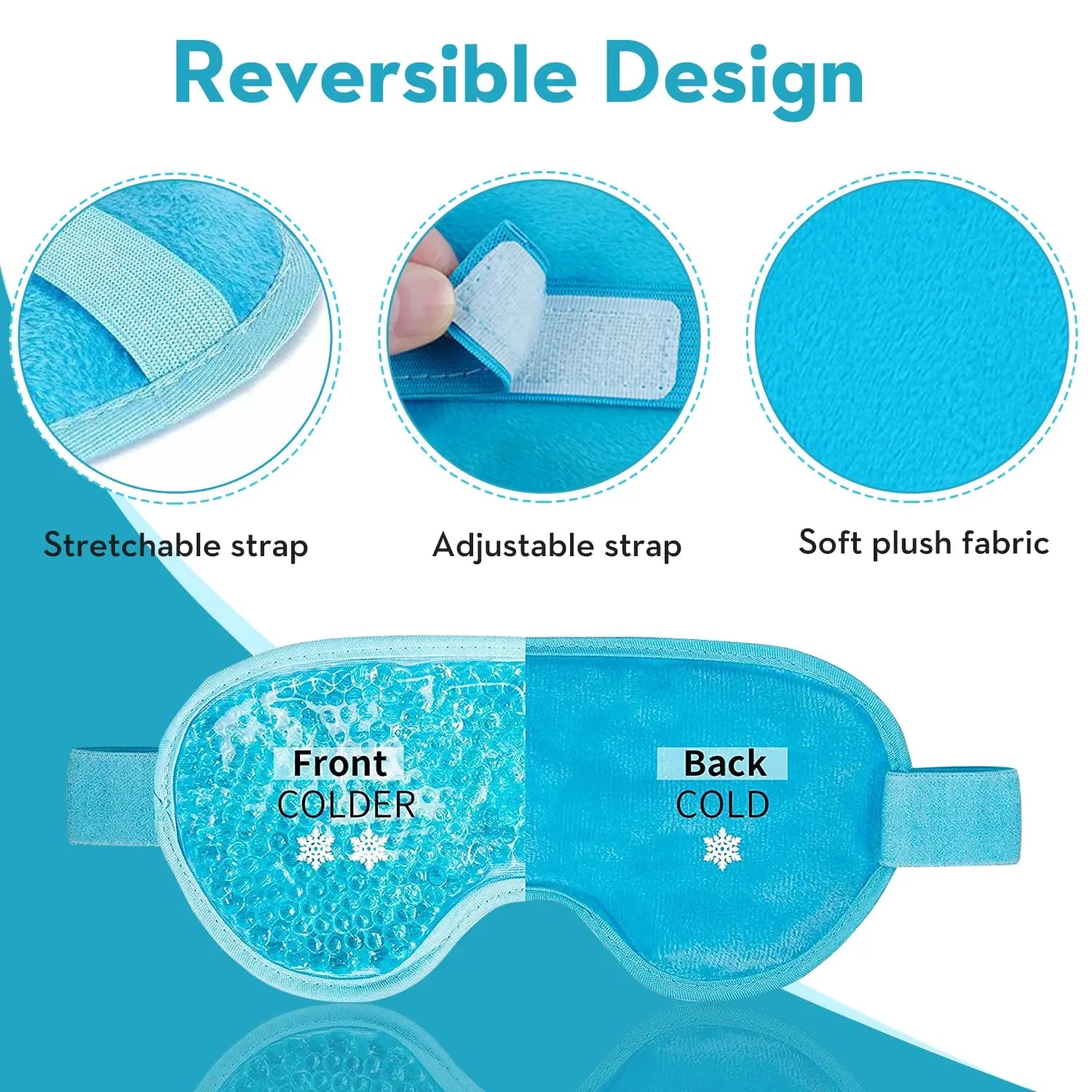 Cooling Eye Mask with Gel Bead Reusable Cold Compress Ice Pack Sleeping Eye Cooling Pads for After Eyelid Surgery Skin Care Tool - BlissFully