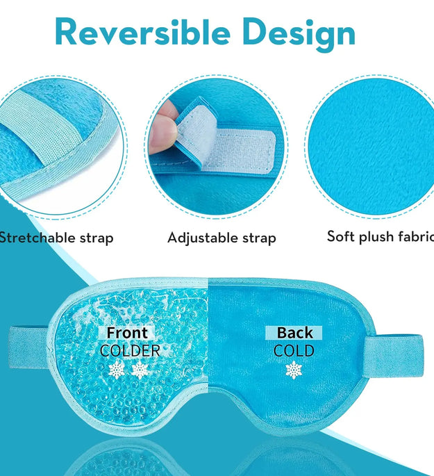 Cooling Eye Mask with Gel Bead Reusable Cold Compress Ice Pack Sleeping Eye Cooling Pads for After Eyelid Surgery Skin Care Tool - BlissFully