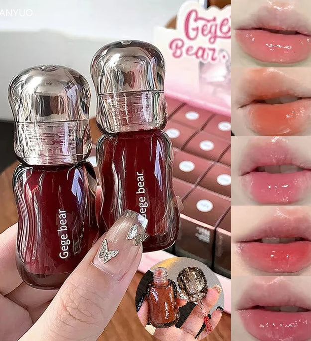 GegeBear Crystal Clear Lipgloss Hydrating Water Liquid Lipstick Light Lip Tint Plumping Non-stick Cup Lips Makeup Women Cosmetic