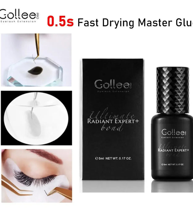 Gollee 0.5s Eyelash Extension Glue Fast Drying Professional Eyelash Adhesive Waterproof Lashes Supplies For Salon Eyelash Glue