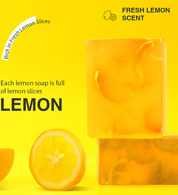 AILKE Dark Spots and Acne Remover Soap Bar, Whitening Skin with Natural Lemon, Olive Oil, Women Daily Face and Body Wash, 200g