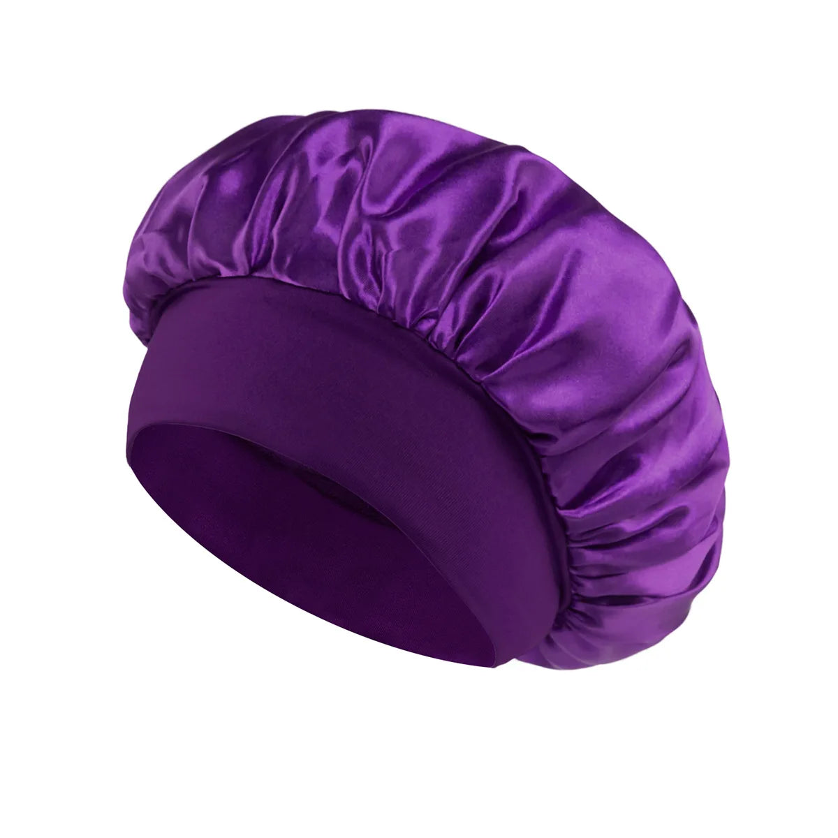1pcs Soft Silk Satin Lined Bonnet Large Satin Hair Bonnet Household Sleep Shower Cap Hair Wrap Cover for Long Hair Salon Tool - BlissFully