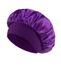 1pcs Soft Silk Satin Lined Bonnet Large Satin Hair Bonnet Household Sleep Shower Cap Hair Wrap Cover for Long Hair Salon Tool - BlissFully