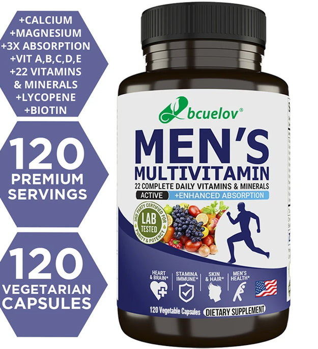 Bcuelov Daily Complete Vitamins & Minerals - Men's Health, Skin & Hair, Stamina Immune System