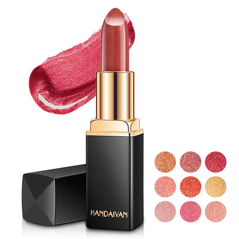 Handaiyan Diamond Glitter Lipstick Shimmer Sexy Pigments Makeup Long Lasting Waterproof Profissional