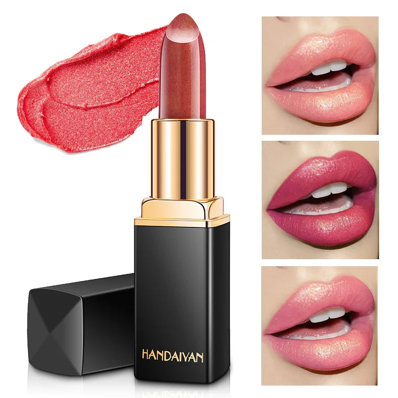 Handaiyan Diamond Glitter Lipstick Shimmer Sexy Pigments Makeup Long Lasting Waterproof Profissional