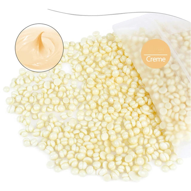 500g Hard Wax Beans Solid Hair Remover No Strip Depilatory Hot Film Wax Bead Hair Removal for Full Body Bikini Face Leg Eyebrow