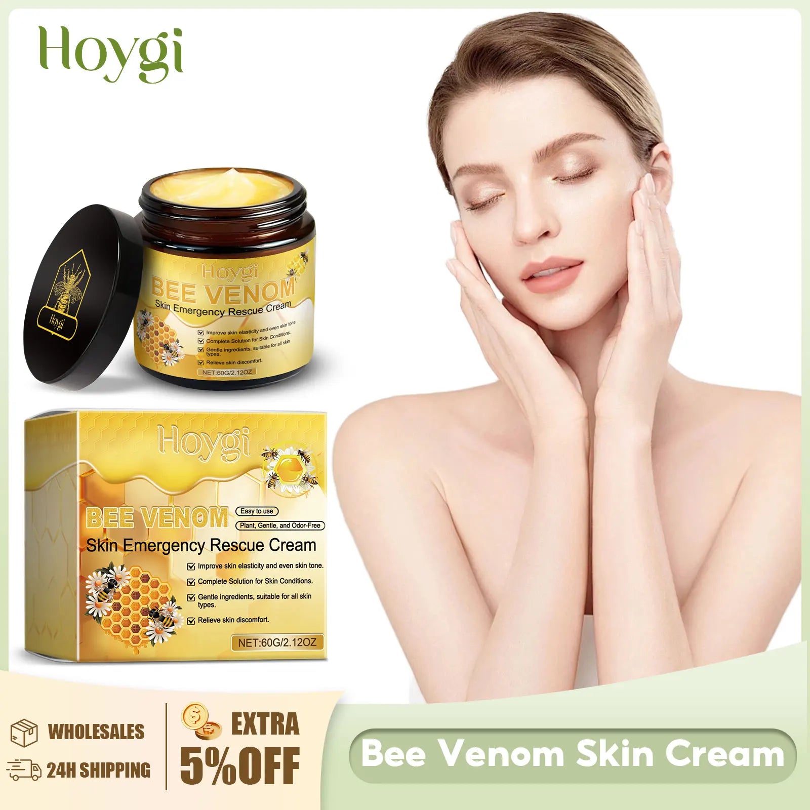 Bee Venom Cream Relieves Redness Repair Damage Skin Strengthens Skin Barrier Deep Moisturizing Skin Care Nourishing Body Cream - BlissFully