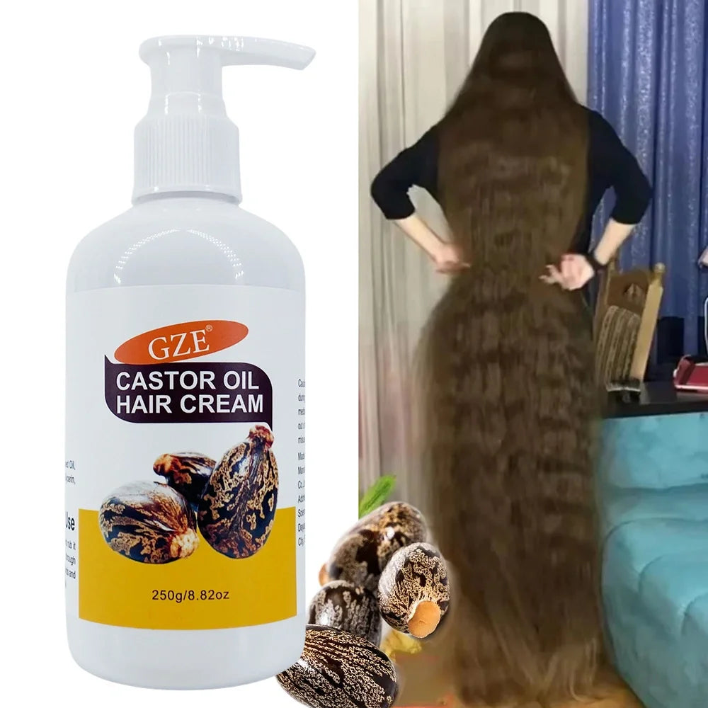GZE Castor Oil Hair Cream Deep Conditioning Strong Hair For Frizzy Dry Hair