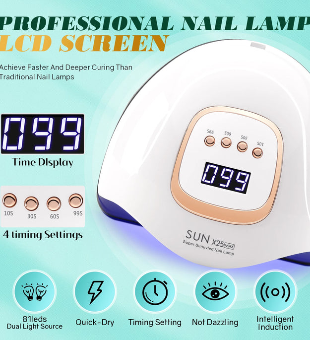 UV LED Nail Lamp 380W Nail Curing Lamps For Home Salon Powerful LED Drying Lamps For All Gel Polish Professional Nail Equipment