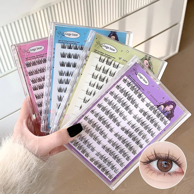 Large-capacity Glue-free False Eyelashes Sunflower Natural Thick C Curling Segmented Eyelashes Suitable For Daily Use