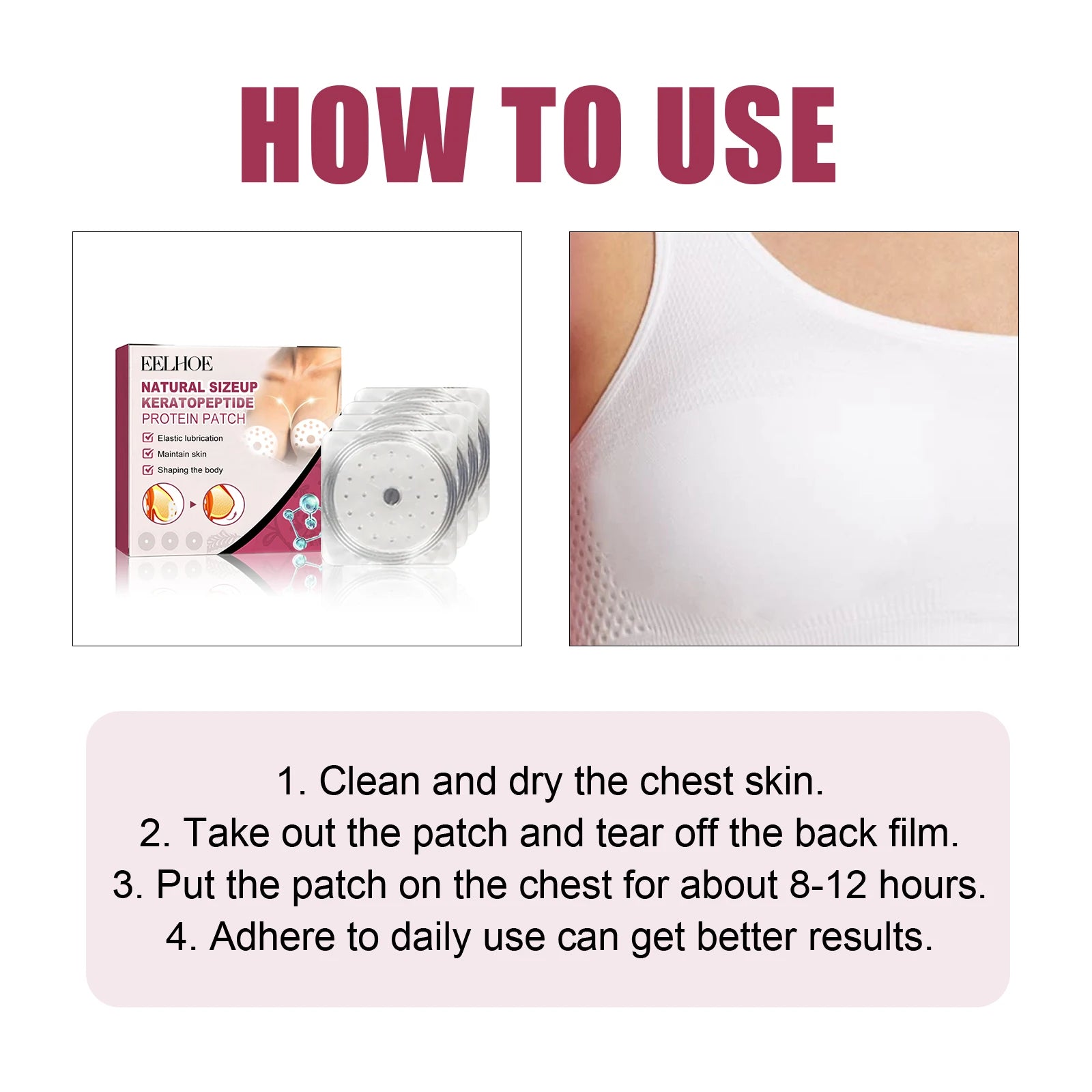 Breast Enhancement Patch: A Breast Care Patch for Preventing Sagging, Lifting, Enhancing Fullness and Increasing Breast Volume.