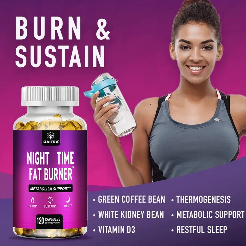 Nighttime Fat Burner - Carb Blocker, Metabolism, Fat Burning Supplement