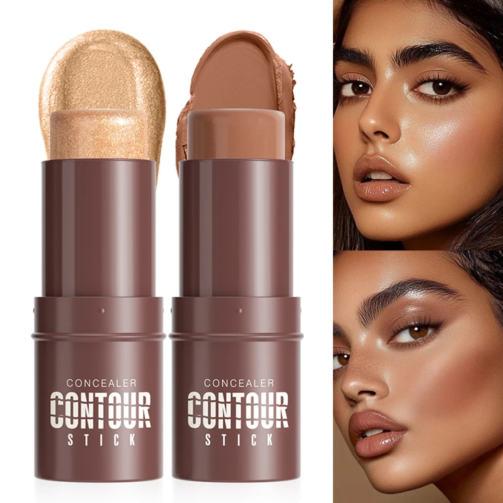Shimmer Highlighting Bronzer Stick Face Brightening Concealer Pen Long Lasting Corrector Nose Shadow Face Contour Stick Cosmetic