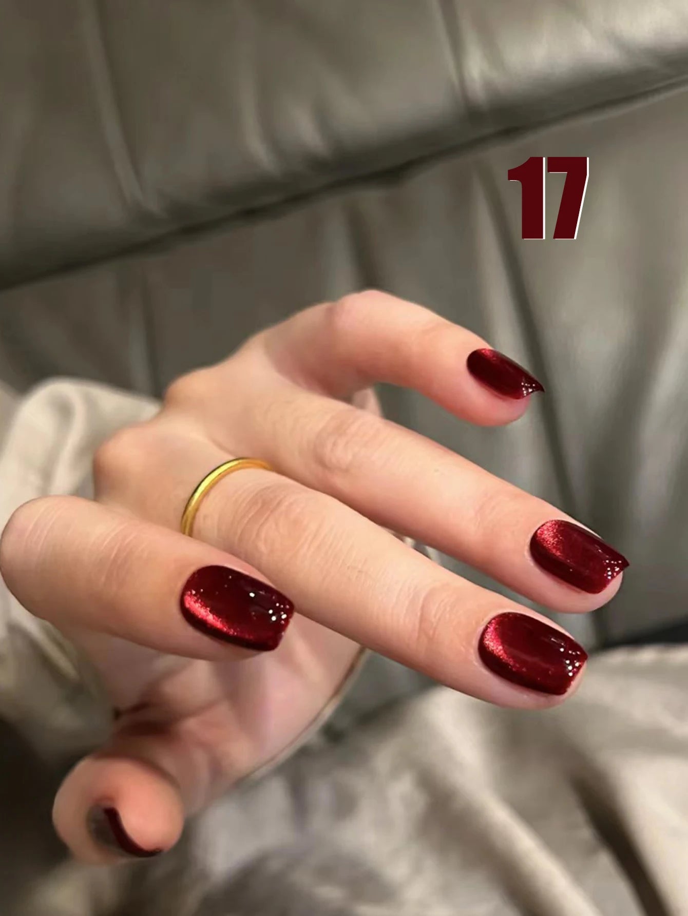 12ML 1-21PCS Winter And Autumn Whitening Red Glass Bead Cat Eye Magnet Gel Nail Polish Christmas Nails Nail Set Nail Art