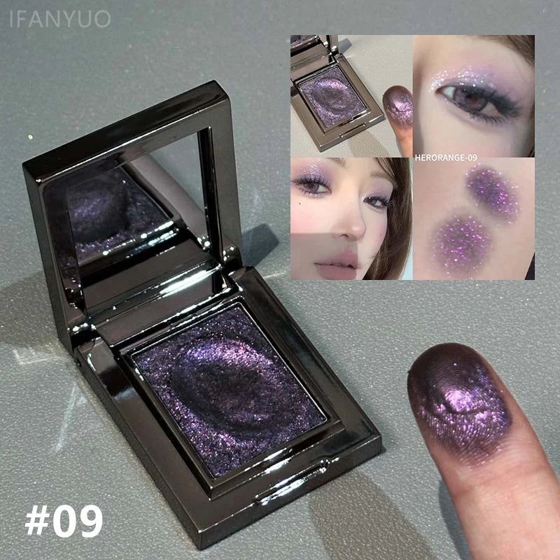 Chameleon Dark Green Eyeshadow Palette Fine Easy-To-Apply Sparkling Pearlescent Mashed Potato Eye Shadow Brightening Makeup