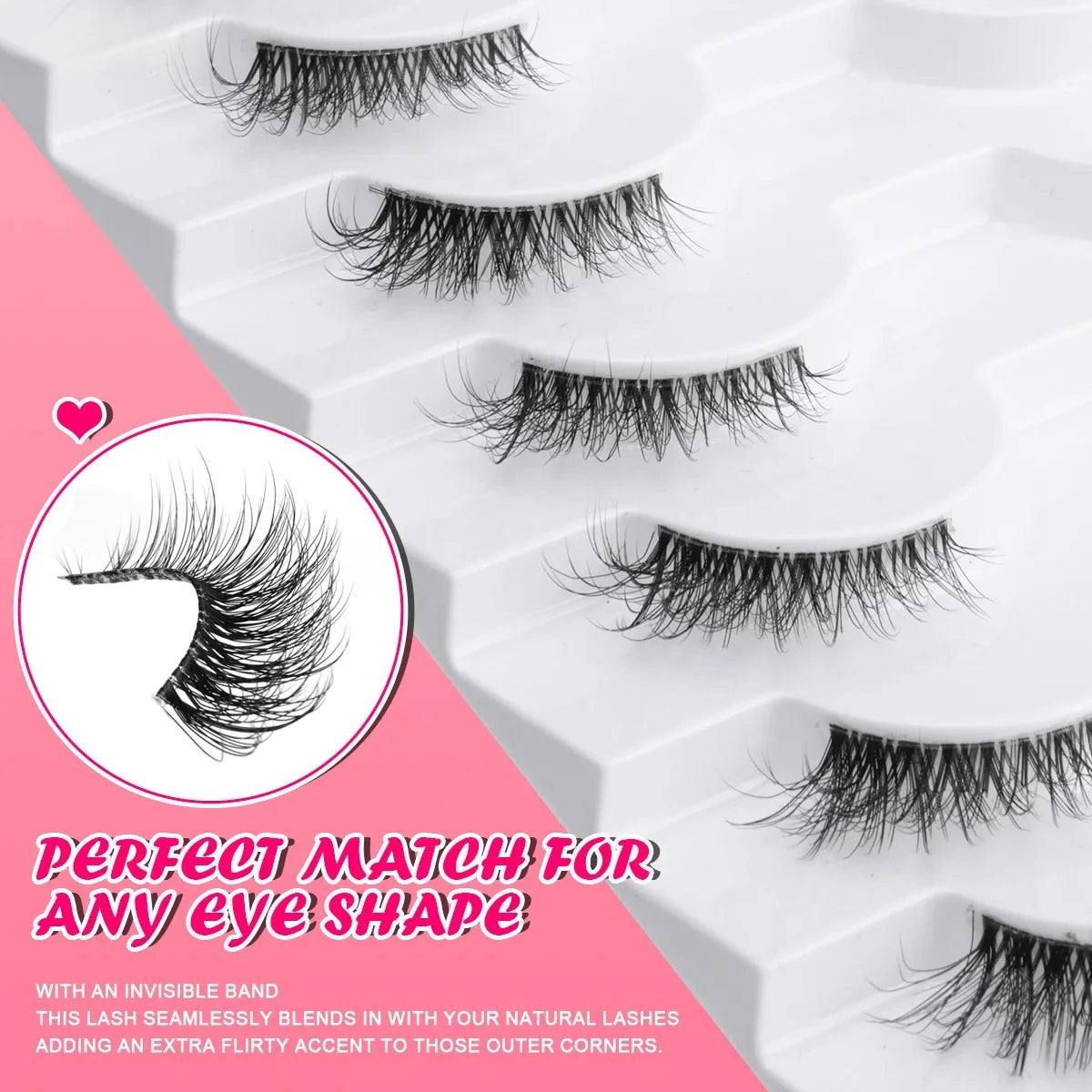 New Half Eyelashes False Lashes 10 Pairs 3D Mink Lashes Natural Eyelash Extension Cat Eye Eyelashes Makeup faux Cils Fox Lash