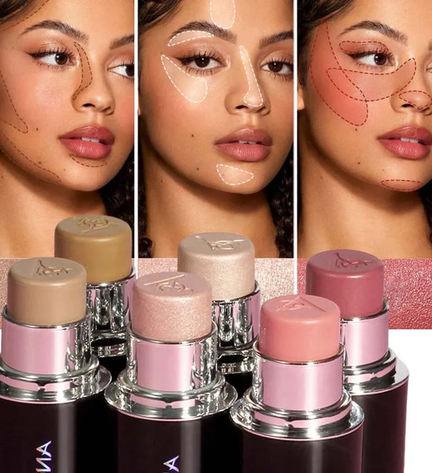 Highlighter Contouring Stick Blush Makeup Concealer Natural Brighten Face Bronzer Shading Stick glitter Highlighter Rubor Rouge