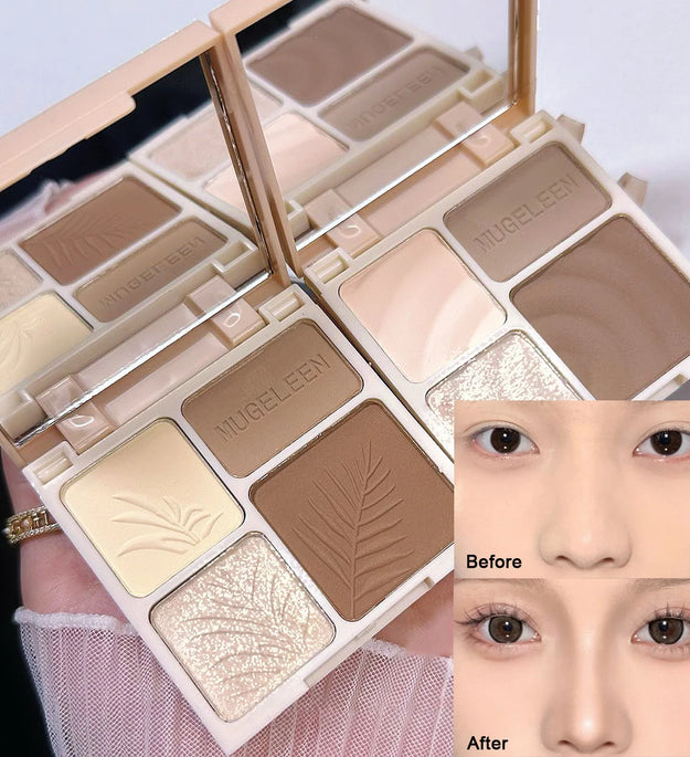 4 Colors Highlighter Contour 3D Facial Bronzer Cosmetic Brightening Beige Matte Highlights Palette Nose Shadow Powder Makeup