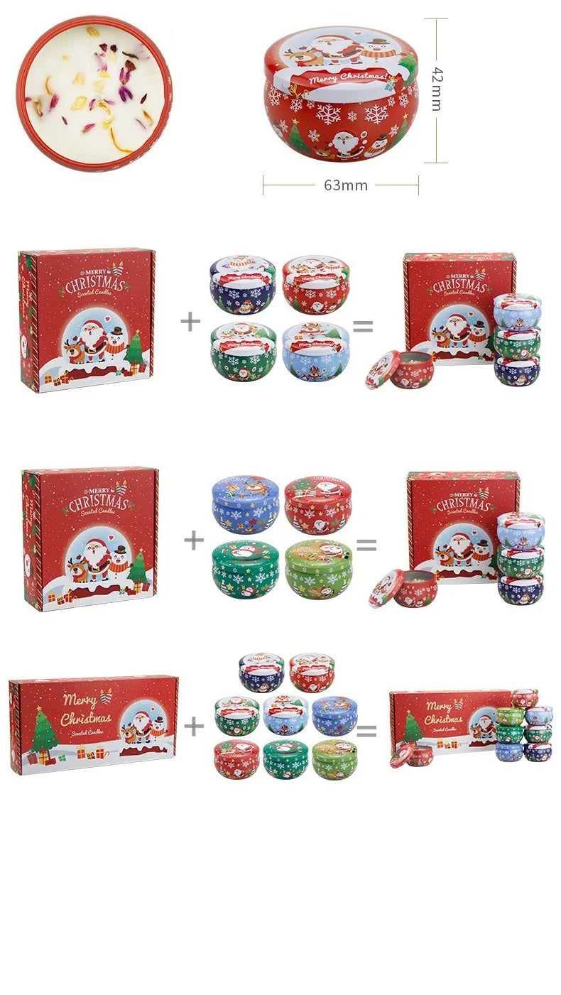 Christmas Aromatherapy Candles Santa Claus Snowmen Tin Cans Candle Christmas Decoration For Home Xmas New Year 2025 Navidad