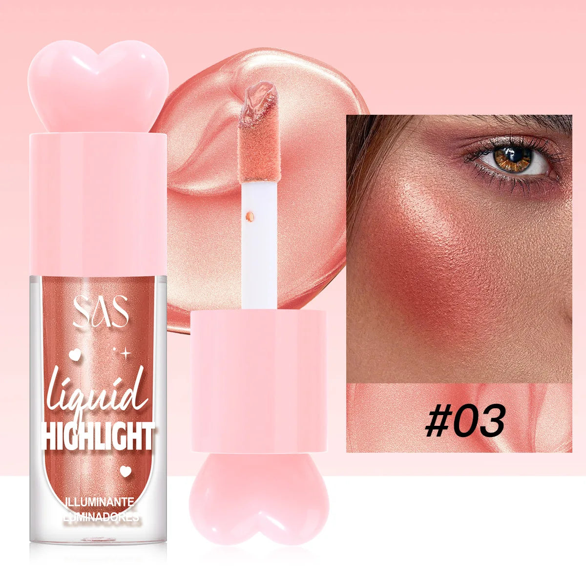 Liquid Highlighter For Face Contouring Makeup Shimmer Brightening Moisturizer Body And Cheekbone Enhancer