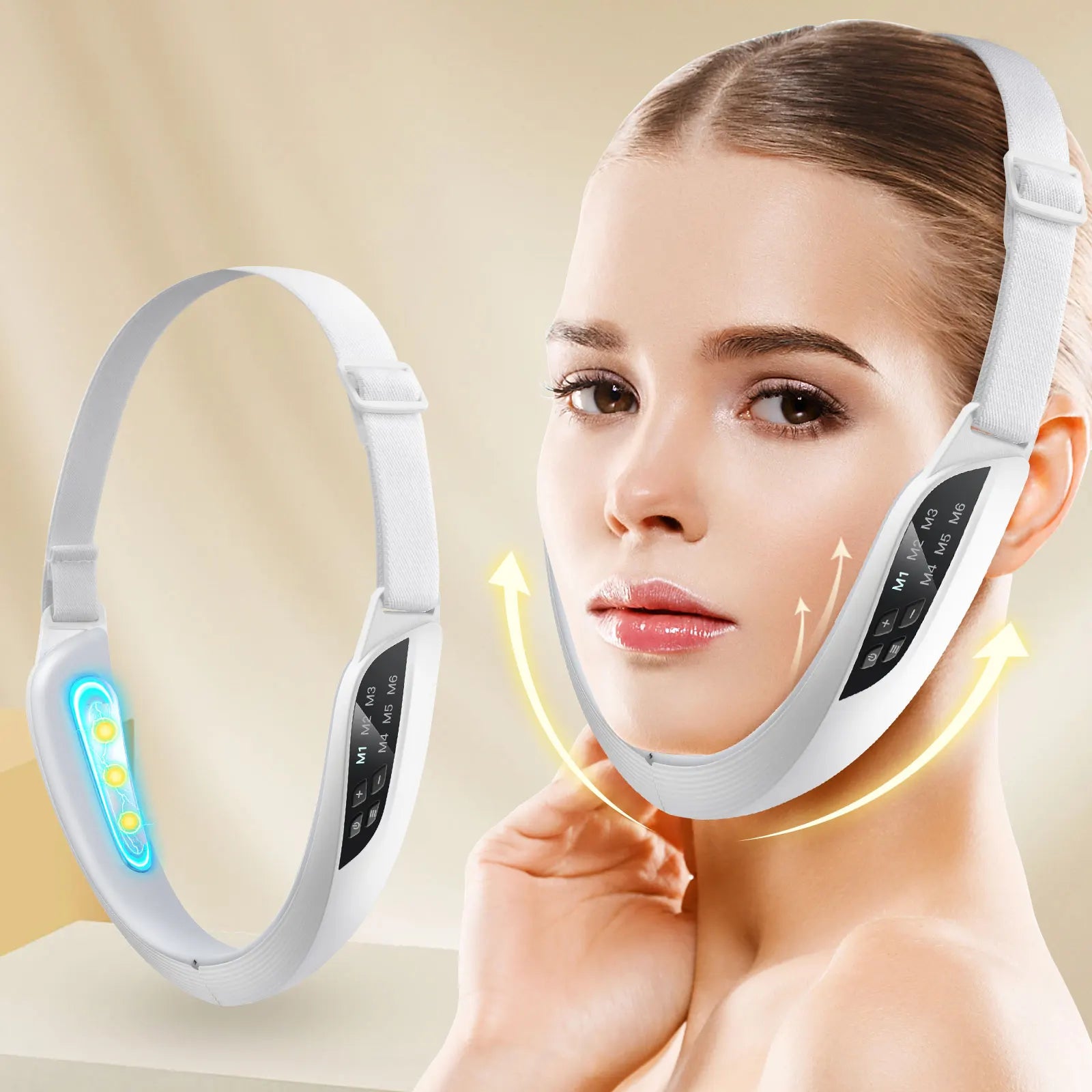 Electric V Face Lifting Beauty Device 6 Modes 8 Levels EMS Micro-current Firming Facial Massager Double Chin Removal Skin Care - BlissFully