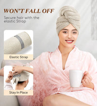 Microfiber Hair Towel Extra Large Wrap Quick Dry Hair Towel Wrap With Elastic Band , Ultra Absorbent Soft Hair Towel Wrap Turban - BlissFully