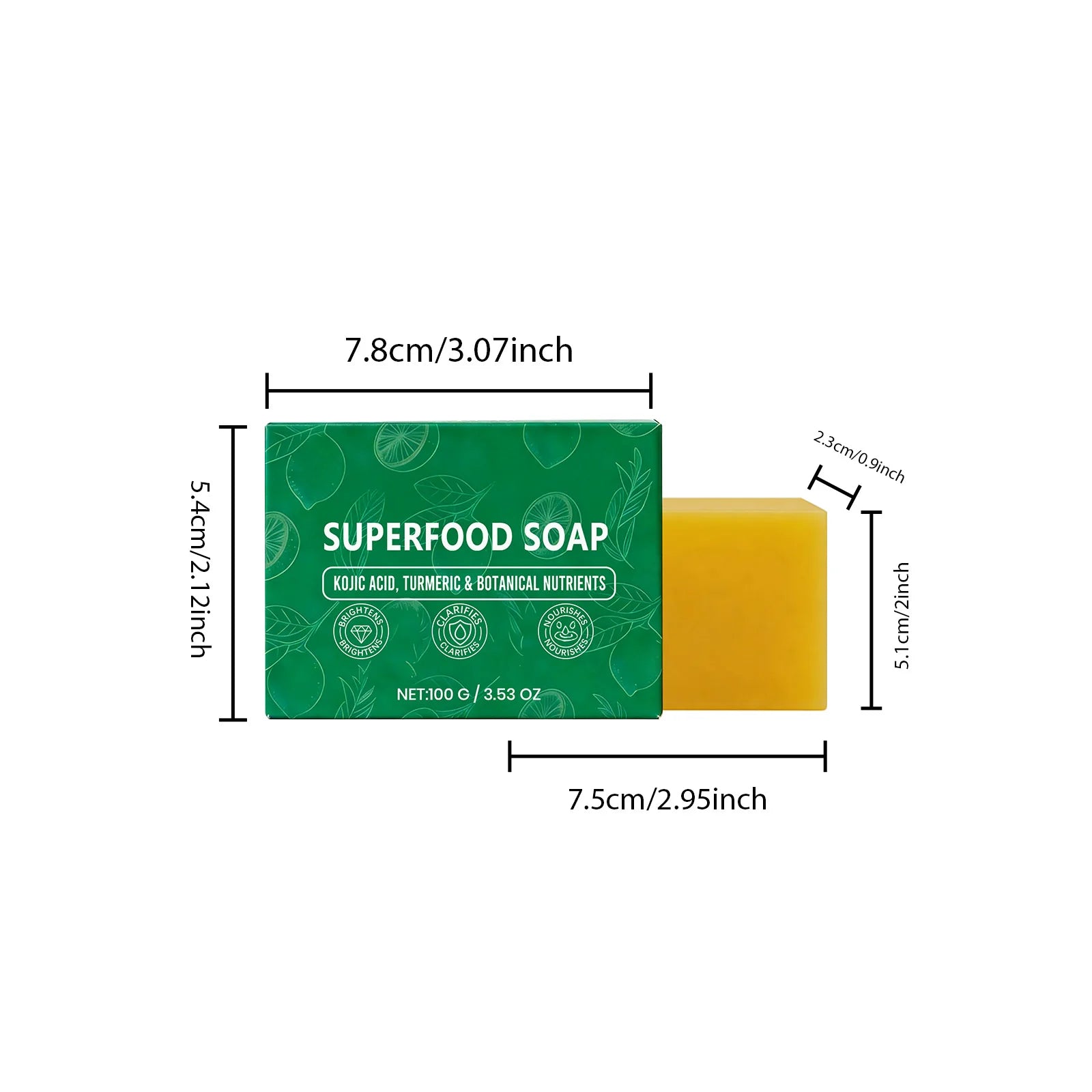 Natural Turmeric Soap for Face & Body Cleanser Handmade Superfood Soap Bar Moisturizing Brightening Skin Exfoliating Face Wash