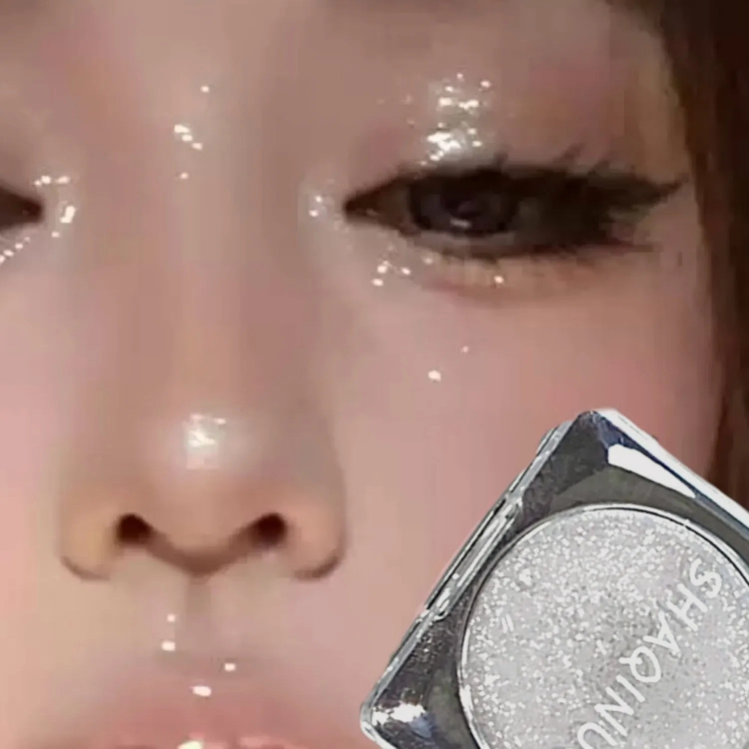Glitter Highlighter Makeup Palette Pink Shiny Highlighter Palette Diamond High Gloss Powder Face Contour Crystal Brighten Makeup