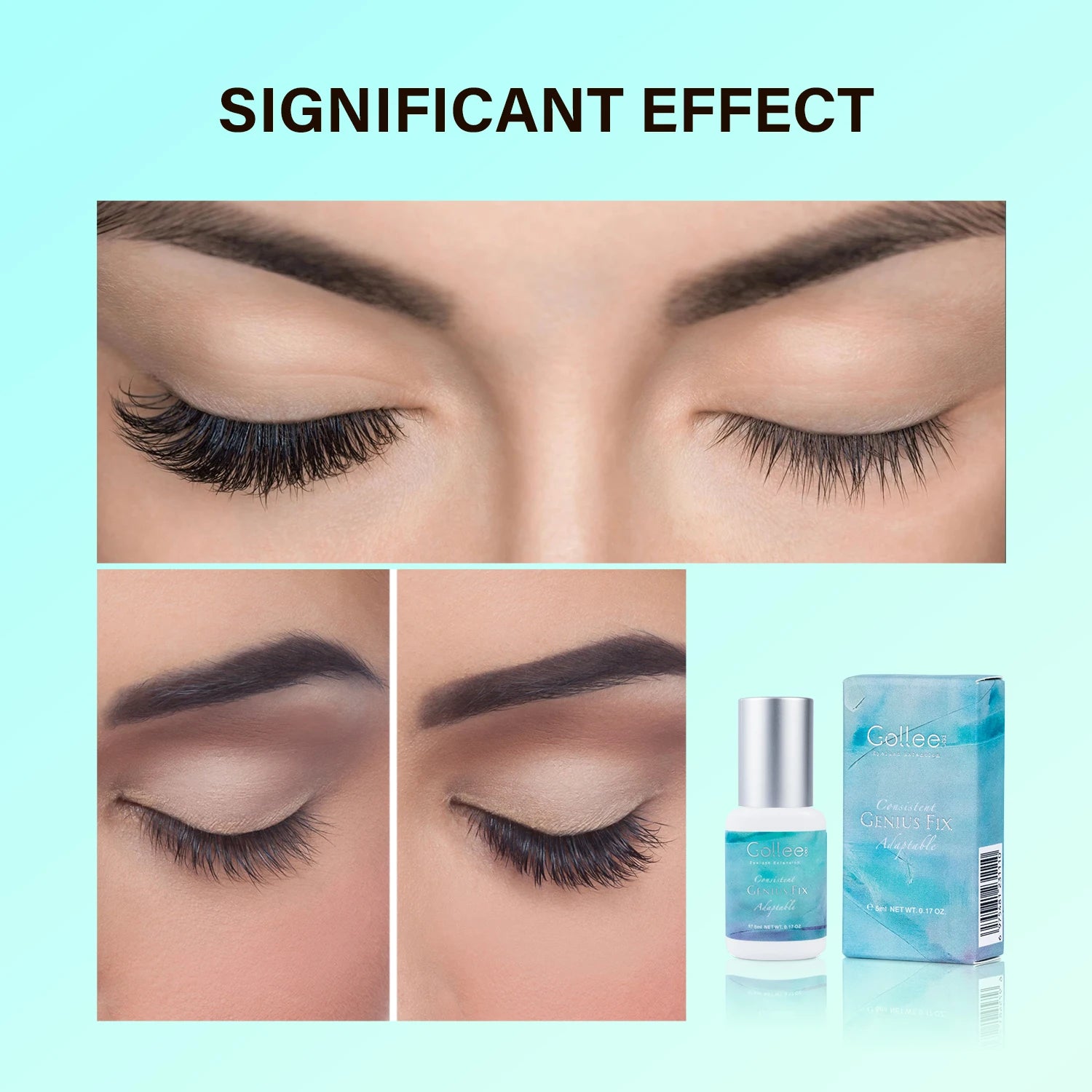 Gollee 1s Dry lash glue Adaptability Use Eyelashes Extension Glue Waterproof 6-8 Weeks Long Lasting Low Smell Super Glue Makeup