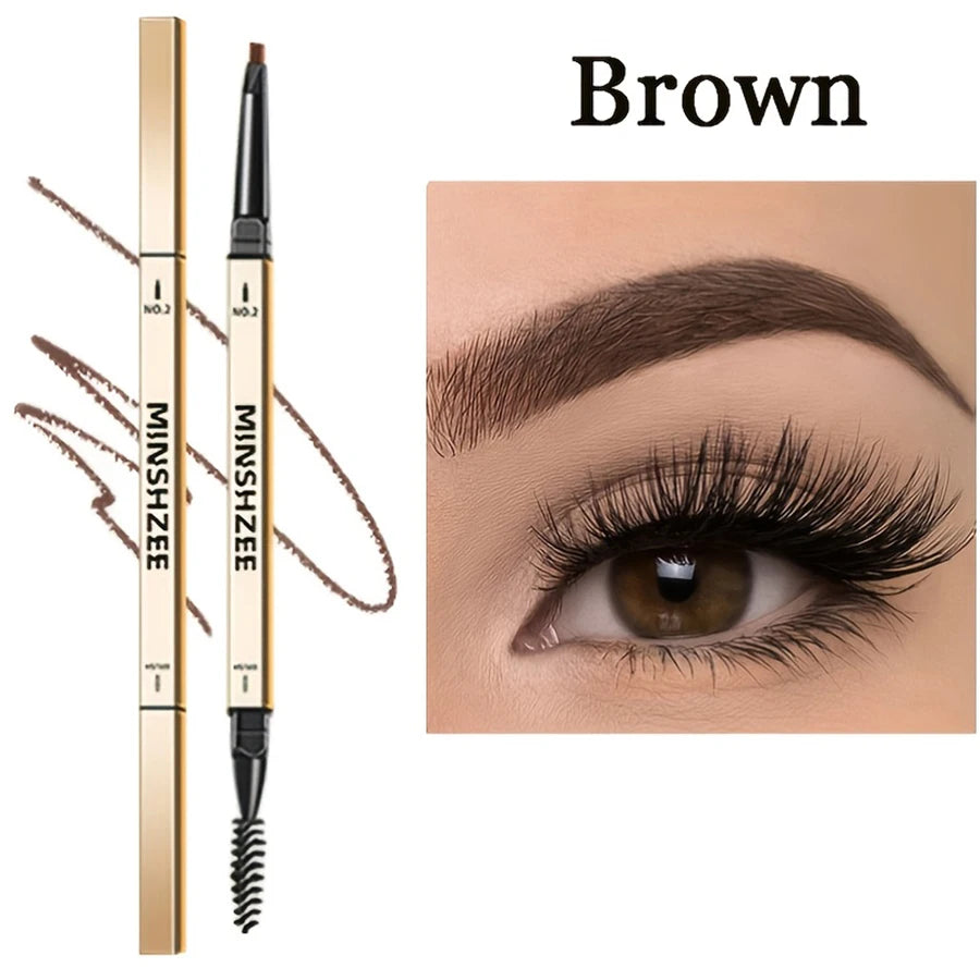 Waterproof Matte Eyebrow Pen Makeup Double Head Lasting Brown Non-Smudged Eye Brow Pencil Tint with Brush Cosmetics