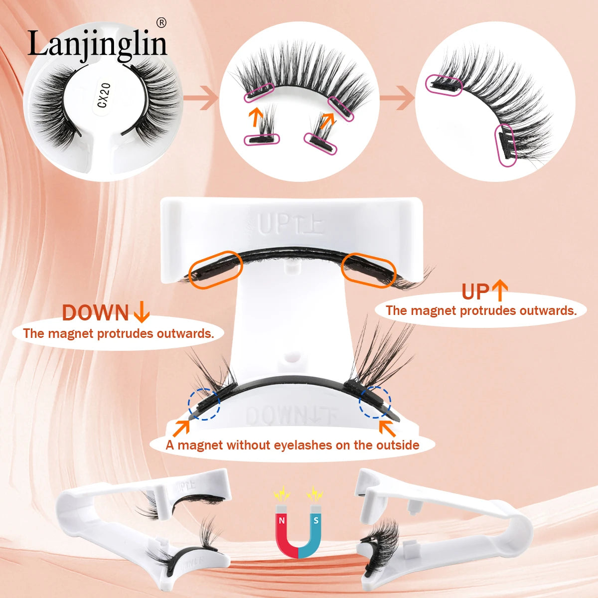 10 Pairs 3D Magnetic False Eyelashes Tweezer Set Reusable False Eyelashes Set Natural Mink False Lash Eyelash Makeup Tool