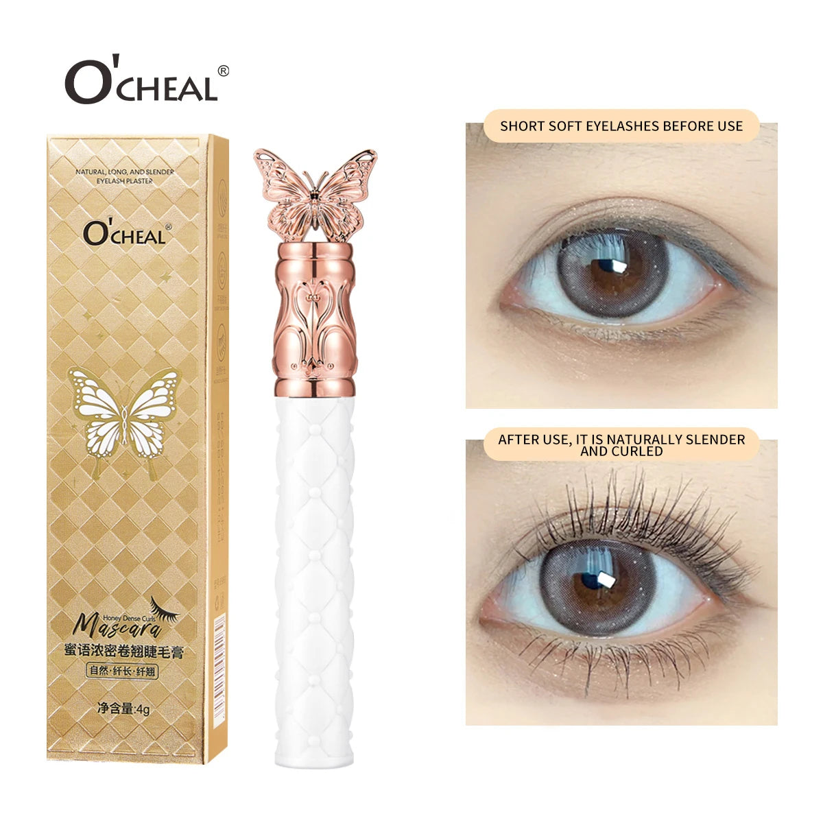 O‘cheal Mascara Black Lash Eyelash Brush 3D Silk Thick Curling Lengthening Eyes Lashes Beauty Makeup Cosmetics Extension Mascara