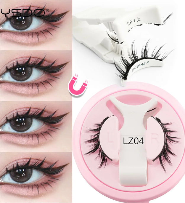YSDO Magnetic Eyelashes Reusable Winged Magnetic 3D Mink lashes Long-Lasting No Glue Needed False Eyelashes with Tweezer Makeup