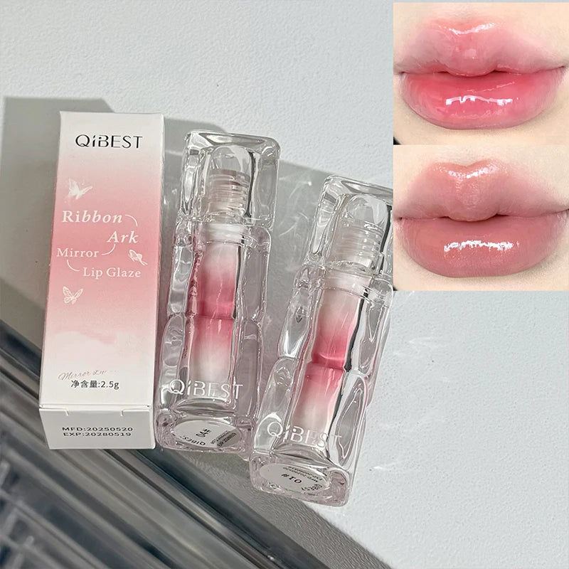 QIBEST Beauty Juice Lip Glaze Gummy Jelly Mirror Water Gloss Lip Glaze Female Affordable Lipstick Lipgloss Tint Korean Cosmetics