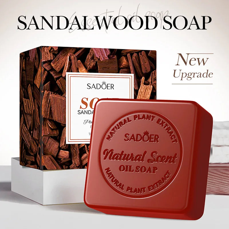 Sandalwood Handmade Soap for Women Deep Cleansing Body Whitening Essential Oil Shaving Soap Skin Lightening Foam Cleaner