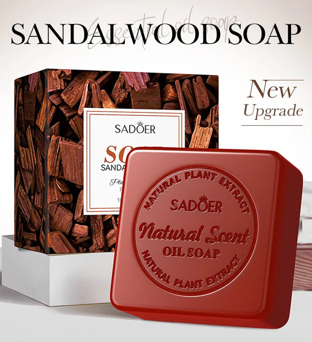 Sandalwood Handmade Soap for Women Deep Cleansing Body Whitening Essential Oil Shaving Soap Skin Lightening Foam Cleaner