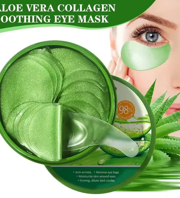 60pcs Aloe Vera Collagen Eye Mask Anti Dark Circles Removal Eyes Bags Moisturizing Firming Eye Patches Eyes Skin Care Products