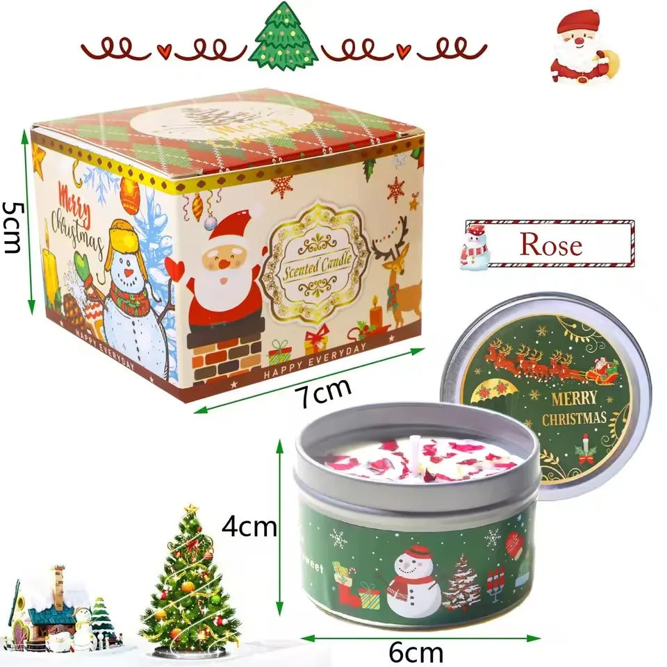 Christmas Aromatherapy Candles Santa Claus Snowmen Tin Cans Candle Christmas Decoration For Home Xmas New Year 2025 Navidad