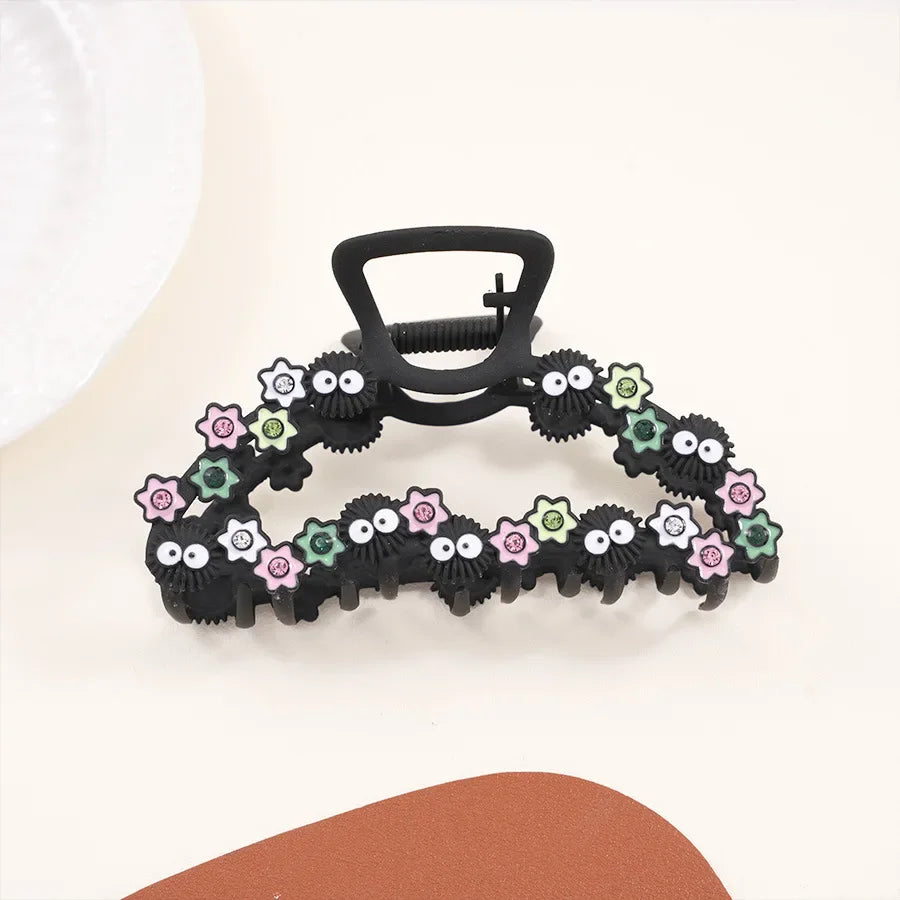 Small Fun Cinderblock Hair Claw Cute Black Cartoon Hair Clip Japan Wacky Claw Clip Shark Clip Hair Accessories for Women Girls