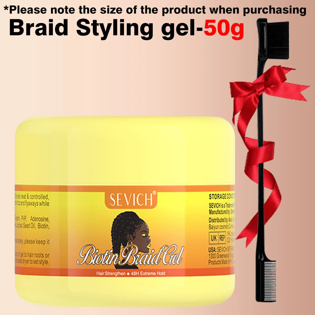 Edge Control Gel Set Hair Braiding Gel Biotin Anti Break Hair Wax Non-Greasy Hair Styling Cream Anti-Frizz Wax Stick For Wig - BlissFully
