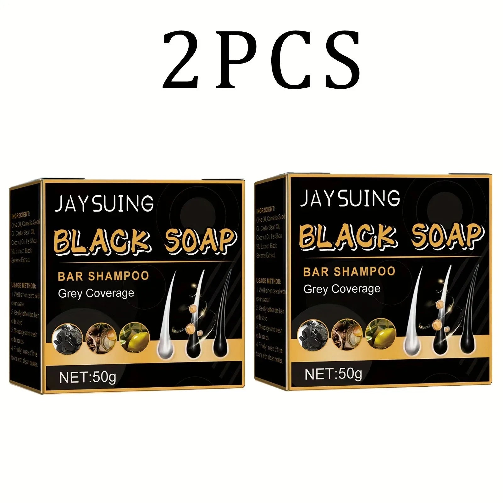 Hair Shampoo Soap Polygonum Multiflorum Black Soap White Hair Repair Soap Hair Care Set Nourishing Anti Dandruff Hair Dye Soap - BlissFully