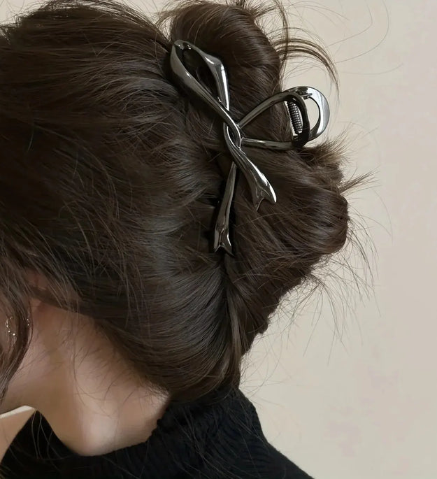 1 Multi-color Irregular Bow Large Grab Clip WOMEN'S Back Hair Clip Simple Design Advanced Sense Shark Clip Suitable for Daily US