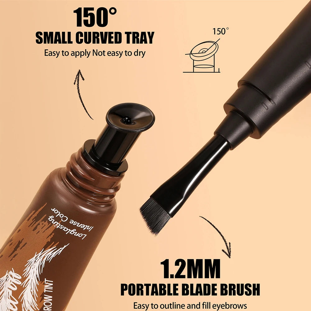 Tear-Off Eyebrow Gel And Brush Combined Long-Lasting Intense Color Sweat-Resistant Semi-permanent Peeling Brow Tint Eye Makeup