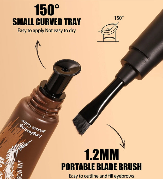 Tear-Off Eyebrow Gel And Brush Combined Long-Lasting Intense Color Sweat-Resistant Semi-permanent Peeling Brow Tint Eye Makeup
